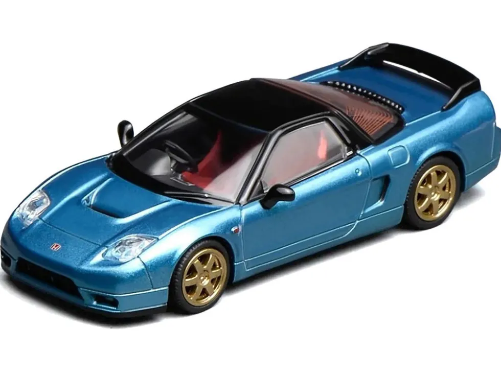 Honda NSX-R (NA2) RHD (Right Hand Drive) Ice Blue Metallic with Black Top and Red Interior "Intern 64" Series 1/64 Diecast Model Car by MotorHelix