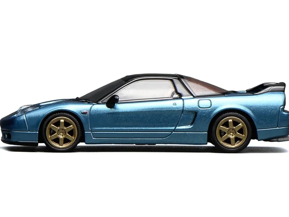 Honda NSX-R (NA2) RHD (Right Hand Drive) Ice Blue Metallic with Black Top and Red Interior "Intern 64" Series 1/64 Diecast Model Car by MotorHelix