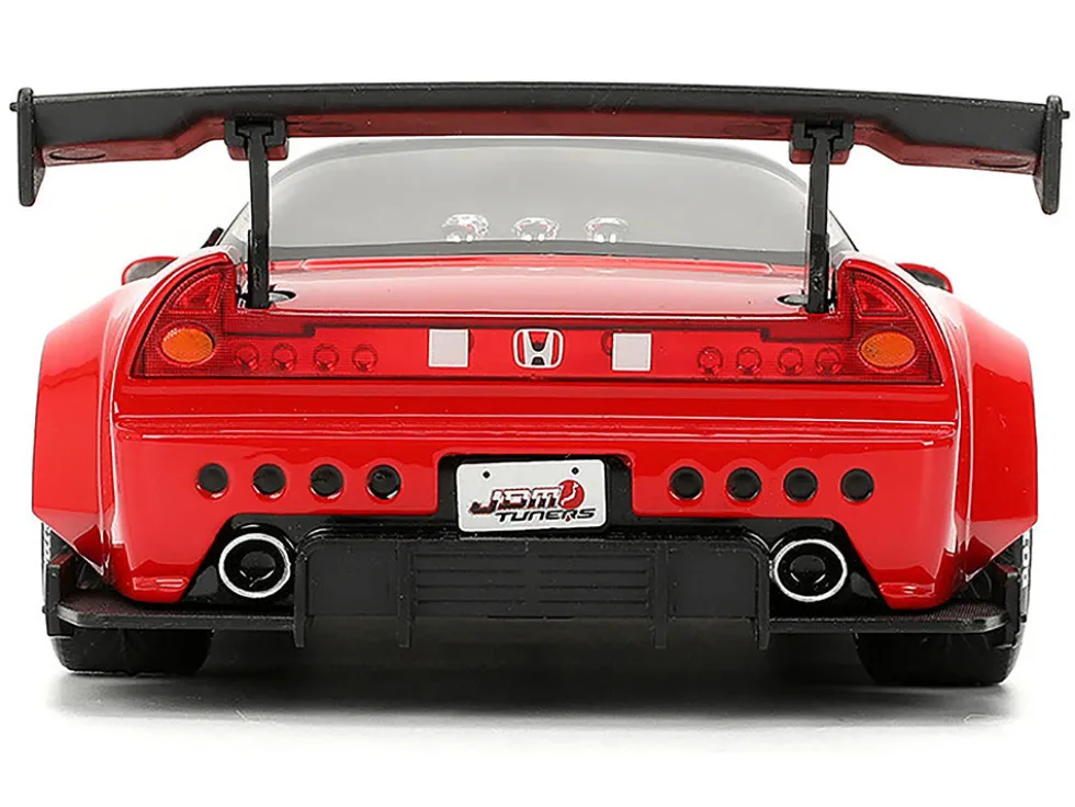 2002 Honda NSX-R RHD (Right Hand Drive) "Bridgestone" Red with Black Top and White Stripes "JDM Tuners" Series 1/24 Diecast Model Car by Jada