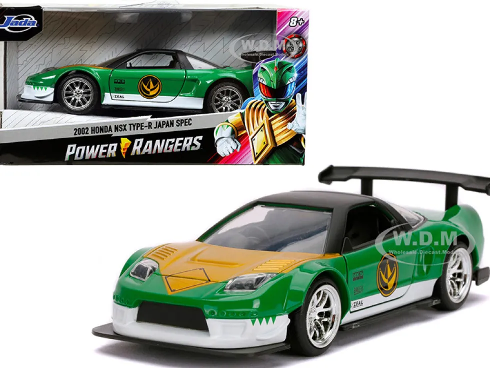 2002 Honda NSX Type-R Japan Spec Green Ranger Power Rangers 1/32 Diecast Model Car Jada 31843
