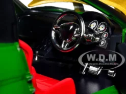 2002 Honda NSX Type-R Japan Spec RHD Right Hand Drive Green Ranger Diecast Figurine Power Rangers 1/24 Diecast Model Car Jada 31909