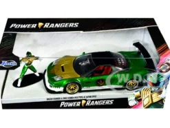 2002 Honda NSX Type-R Japan Spec RHD Right Hand Drive Green Ranger Diecast Figurine Power Rangers 1/24 Diecast Model Car Jada 31909