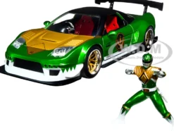 2002 Honda NSX Type-R Japan Spec RHD Right Hand Drive Green Ranger Diecast Figurine Power Rangers 1/24 Diecast Model Car Jada 31909