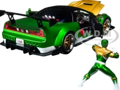 2002 Honda NSX Type-R Japan Spec RHD Right Hand Drive Green Ranger Diecast Figurine Power Rangers 1/24 Diecast Model Car Jada 31909