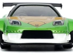 2002 Honda NSX Type-R Japan Spec RHD Right Hand Drive Green Ranger Diecast Figurine Power Rangers Hollywood Rides Series 1/32 Diecast Model Car Jada 32871