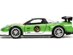 2002 Honda NSX Type-R Japan Spec RHD Right Hand Drive Green Ranger Diecast Figurine Power Rangers Hollywood Rides Series 1/32 Diecast Model Car Jada 32871