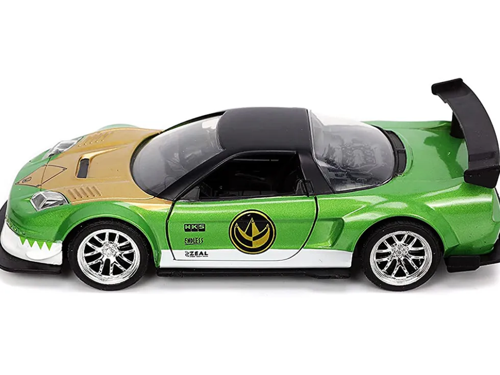 2002 Honda NSX Type-R Japan Spec RHD Right Hand Drive Green Ranger Diecast Figurine Power Rangers Hollywood Rides Series 1/32 Diecast Model Car Jada 32871