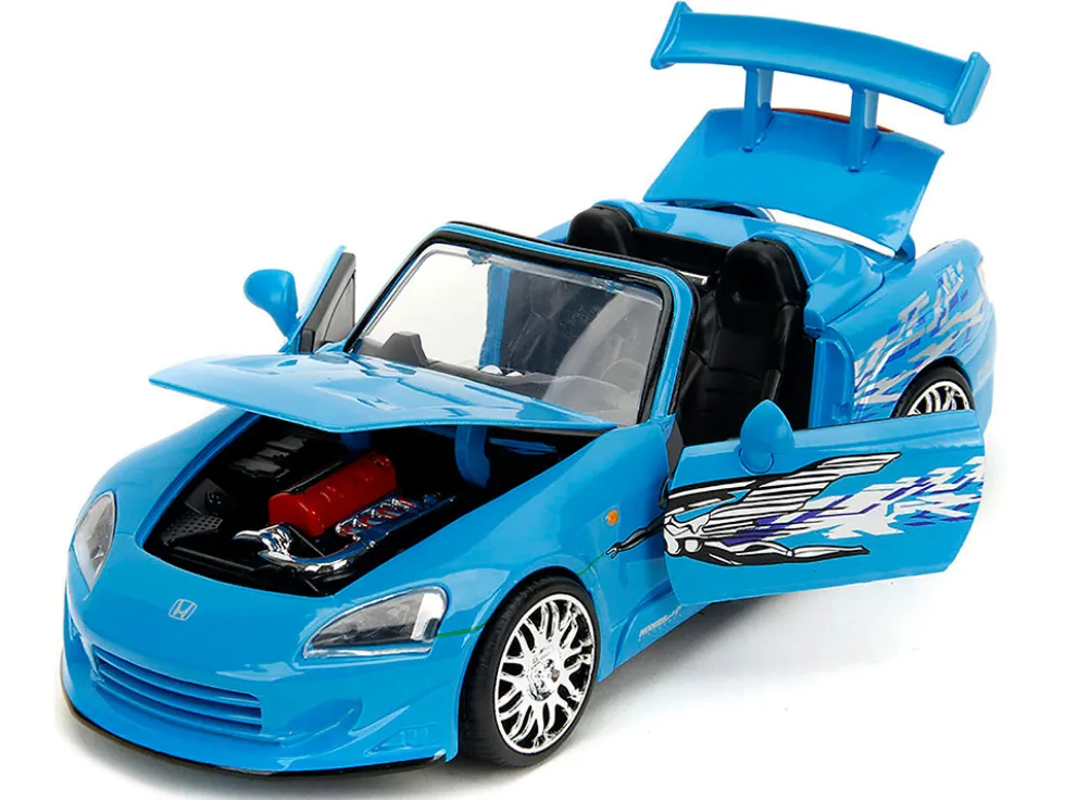 2001 Honda S2000 Convertible Blue with Graphics "Fast & Furious Remix" Series 1/24 Diecast Model Car by Jada