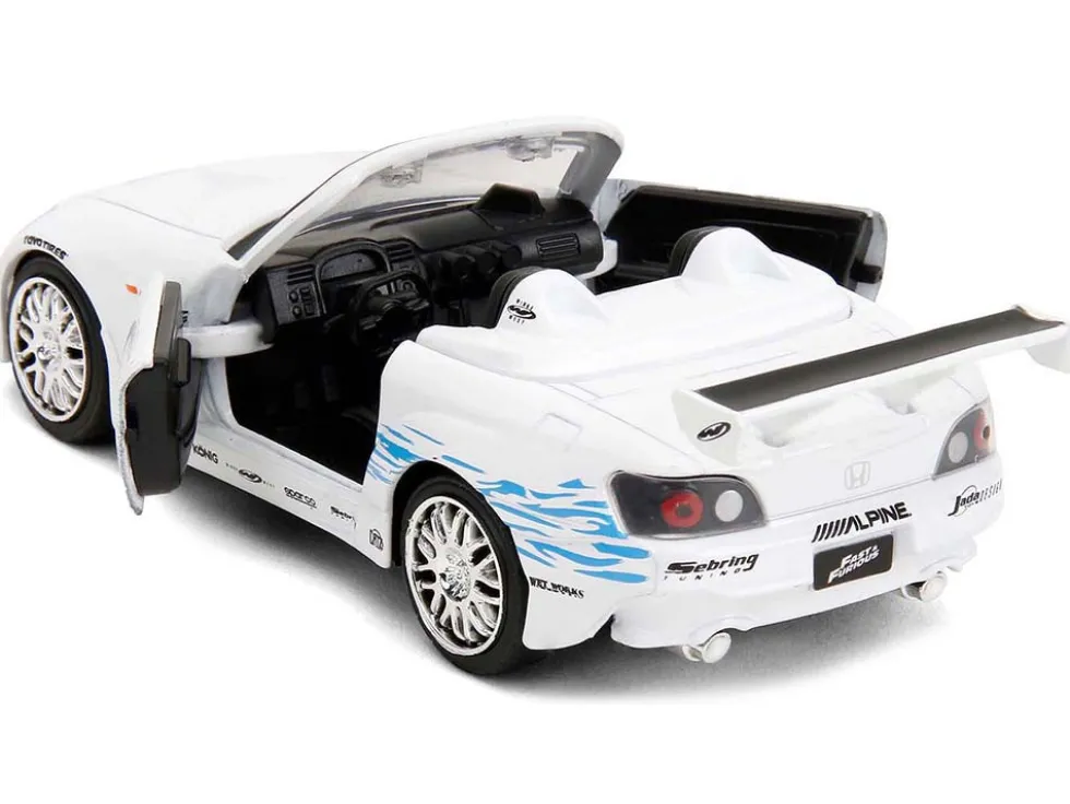 2001 Honda S2000 Convertible White with Graphics "Fast & Furious Remix - 25th Anniversary" Series 1/32 Diecast Model Car by Jada
