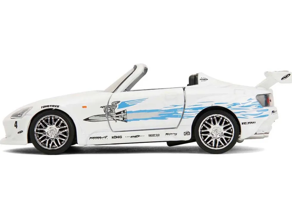 2001 Honda S2000 Convertible White with Graphics "Fast & Furious Remix - 25th Anniversary" Series 1/32 Diecast Model Car by Jada