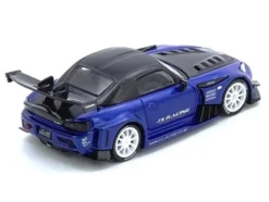 Honda S2000 RHD (Right Hand Drive) "J's Racing" Blue Metallic with Carbon Hood and Top 1/64 Diecast Model Car by Inno Models