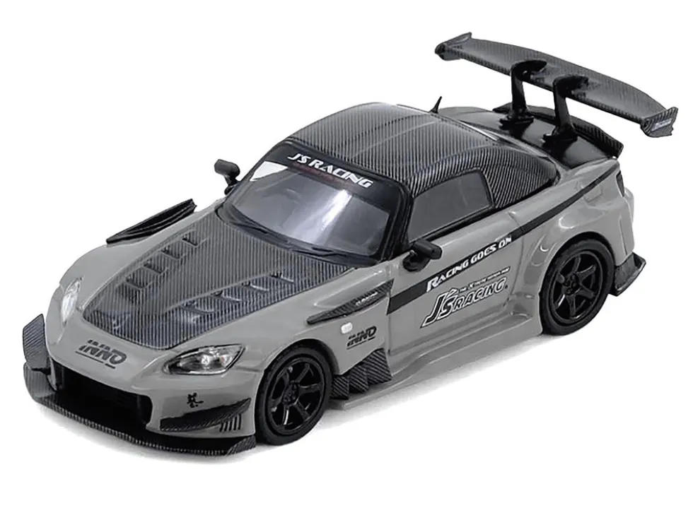 Honda S2000 RHD (Right Hand Drive) "J's Racing" Gray with Carbon Hood and Top "Hong Kong Toycar Salon 2025 Event Edition" 1/64 Diecast Model Car by Inno Models