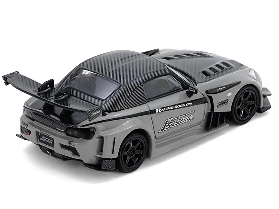 Honda S2000 RHD (Right Hand Drive) "J's Racing" Gray with Carbon Hood and Top "Hong Kong Toycar Salon 2025 Event Edition" 1/64 Diecast Model Car by Inno Models