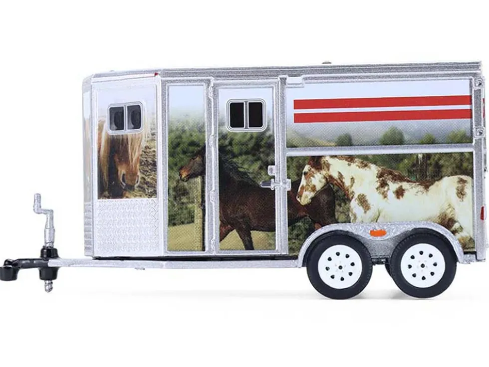 Horse Trailer Silver with Custom Horse Wrap "Down on the Farm" Series 11 1/64 Diecast Model by Greenlight