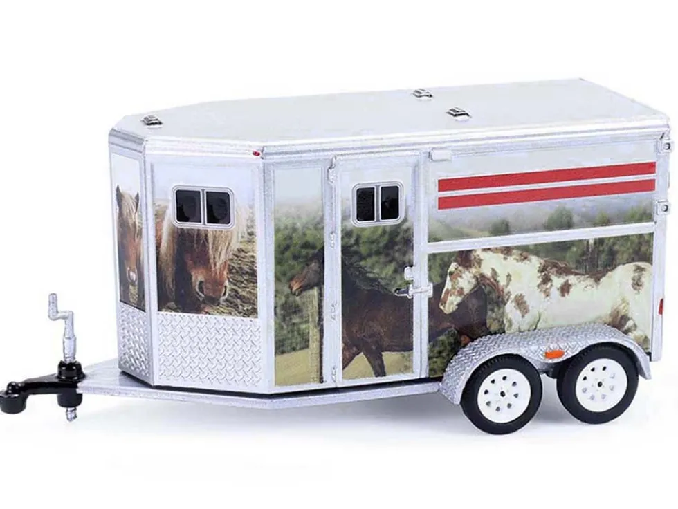 Horse Trailer Silver with Custom Horse Wrap "Down on the Farm" Series 11 1/64 Diecast Model by Greenlight