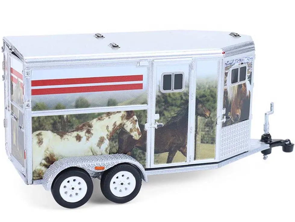 Horse Trailer Silver with Custom Horse Wrap "Down on the Farm" Series 11 1/64 Diecast Model by Greenlight