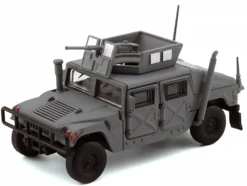 HUMVEE 4-CT Military Vehicle Matt Gray with Alternative Tops 1/64 Diecast Model Car by BM Creations