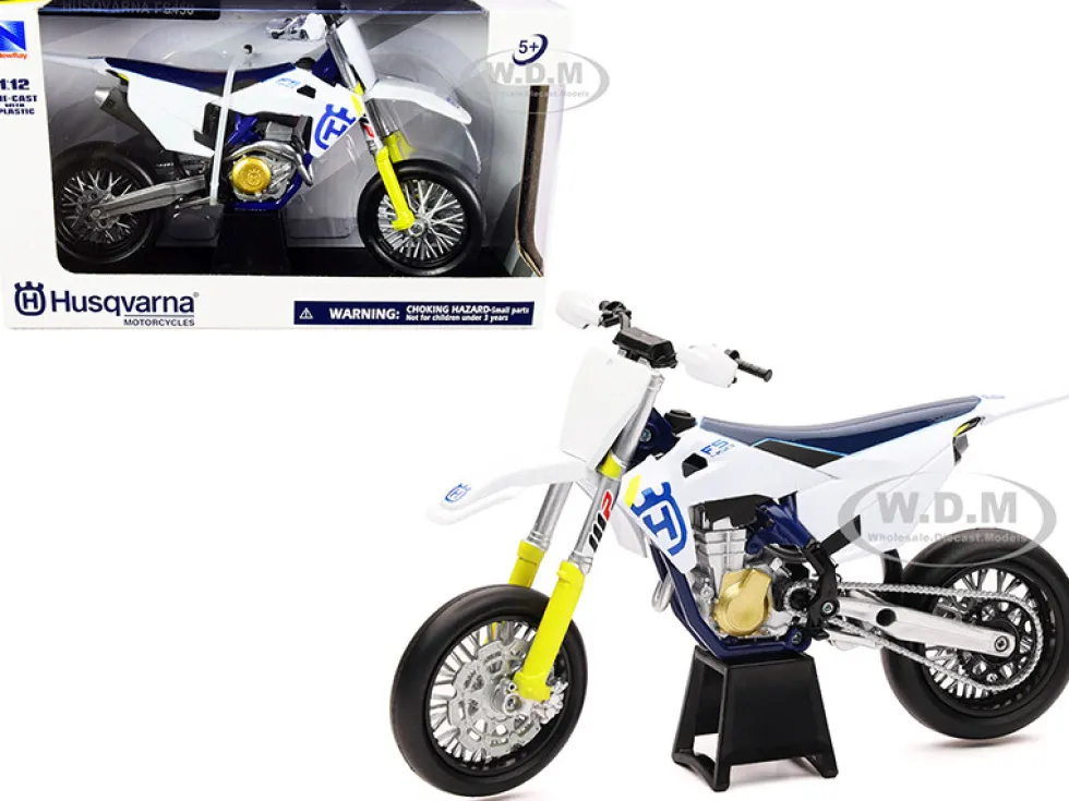 Husqvarna FS450 White Blue 1/12 Diecast Motorcycle Model New Ray 58163