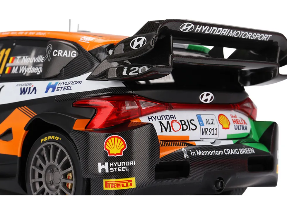 Hyundai i20 N Rally1 Hybrid #11 Thierry Neuville - Martijn Wydaeghe "Hyundai Shell Mobis WRT" Winner "Rally Croatia Power Stage" (2023) 1/18 Model Car by Top Speed