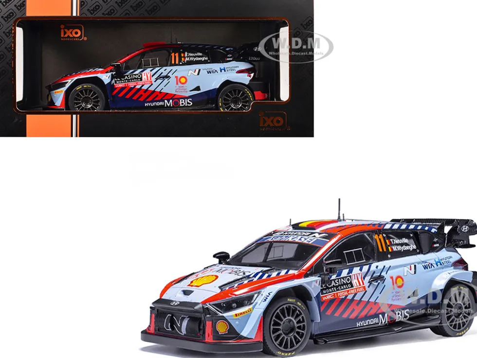 Hyundai i20 N Rally1 #11 Thierry Neuville - Martijn Wydaeghe Winner "Rallye Monte-Carlo" (2024) 1/18 Diecast Model Car by IXO Models