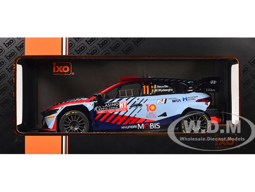 Hyundai i20 N Rally1 #11 Thierry Neuville - Martijn Wydaeghe Winner "Rallye Monte-Carlo" (2024) 1/18 Diecast Model Car by IXO Models