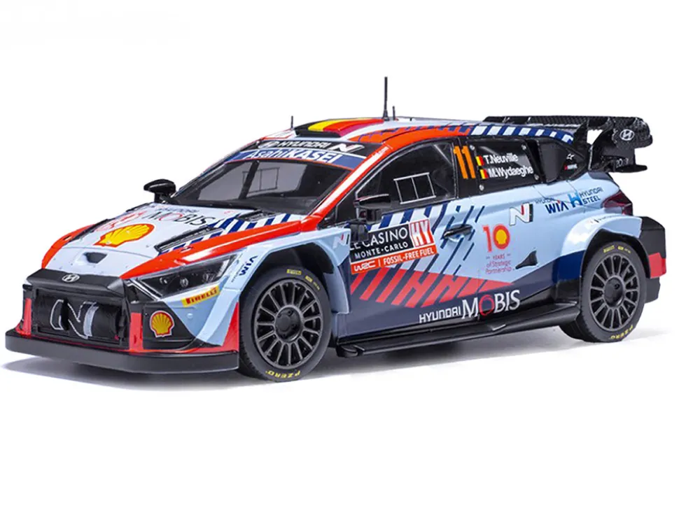 Hyundai i20 N Rally1 #11 Thierry Neuville - Martijn Wydaeghe Winner "Rallye Monte-Carlo" (2024) 1/18 Diecast Model Car by IXO Models