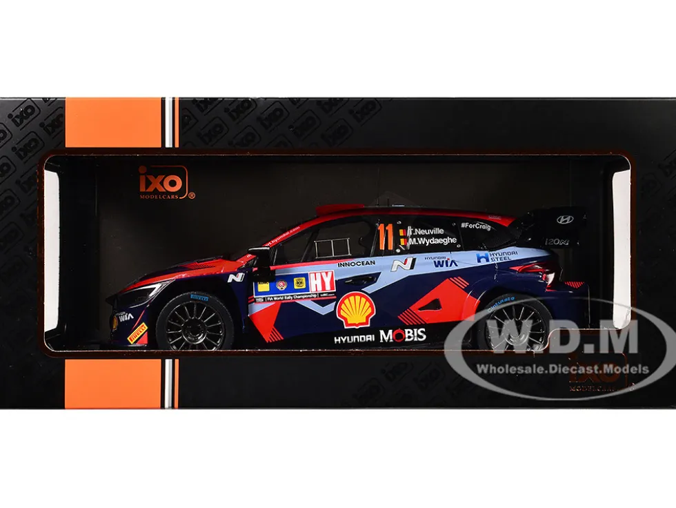Hyundai i20 N Rally1 #11 Thierry Neuville - Martijn Wydaeghe Winner "Central European Rally" (2023) 1/18 Diecast Model Car by IXO Models