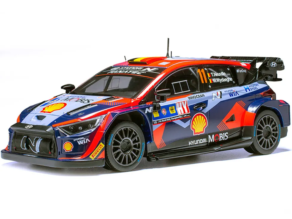 Hyundai i20 N Rally1 #11 Thierry Neuville - Martijn Wydaeghe Winner "Central European Rally" (2023) 1/18 Diecast Model Car by IXO Models
