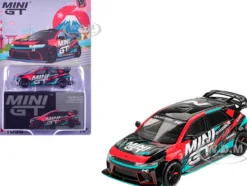 Hyundai Ioniq 5N RS-01T "Mini GT" Black with Graphics "2025 Tokyo Auto Salon" Limited Edition 1/64 Diecast Model Car by Mini GT