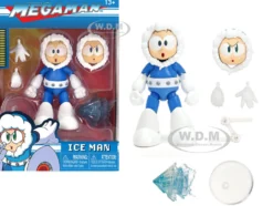 Ice Man 4 Moveable Figure with Accessories and Alternate Head and Hands Mega Man 1987 Video Game model Jada 34223