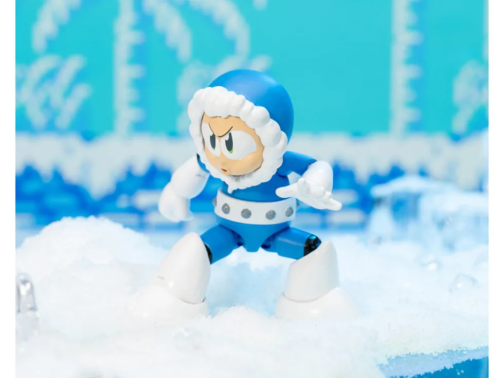 Ice Man 4 Moveable Figure with Accessories and Alternate Head and Hands Mega Man 1987 Video Game model Jada 34223