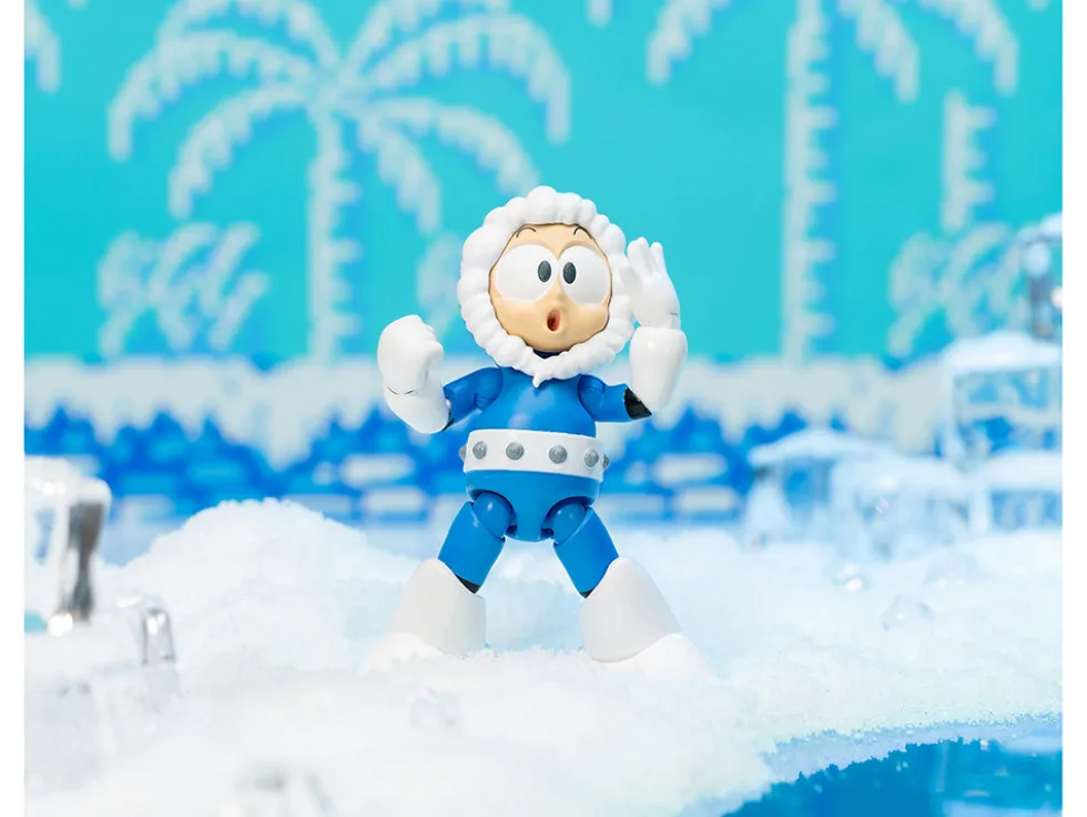 Ice Man 4 Moveable Figure with Accessories and Alternate Head and Hands Mega Man 1987 Video Game model Jada 34223