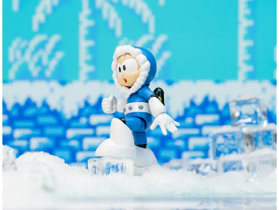 Ice Man 4 Moveable Figure with Accessories and Alternate Head and Hands Mega Man 1987 Video Game model Jada 34223