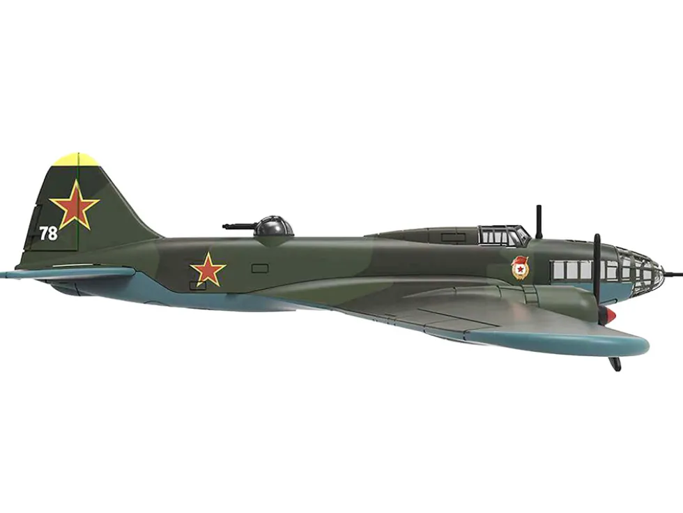 Ilyushin IL 4 Bomber Aircraft Soviet Baltic Fleet Guards Regiment 1942 Planes of World War II Series 1/144 Diecast Model Airplane Luppa LCM008