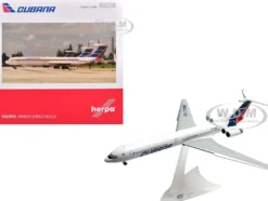Ilyushin IL-62M Commercial Aircraft "Cubana de Aviacion" (T1280) White with Blue and Red Tail 1/200 Diecast Model Airplane by Herpa