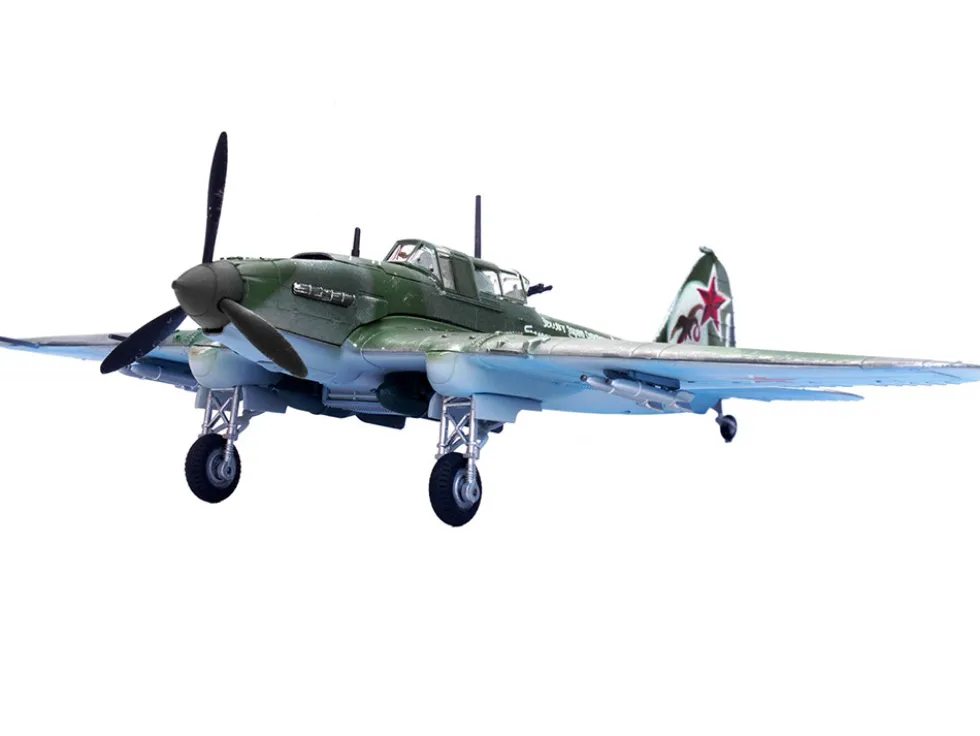 Ilyushin IL 2M3 Sturmovik Aircraft Green Camouflage Double Hero of the Soviet Union Ivan Pavlov Soviet Air Force 1/72 Diecast Model Airplane Legion LEG-14629LA