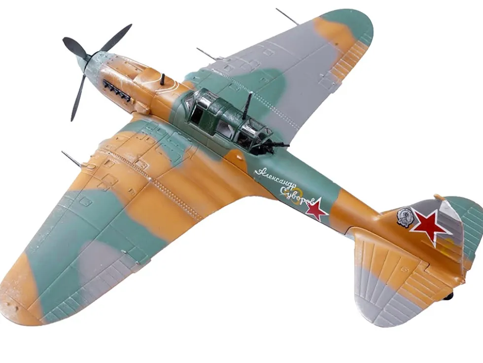Ilyushin IL 2 Shturmovik Aircraft Camouflage Alexander Suvorov Hero of the Soviet Union Lieutenant V T Aleksuhin 167th Guards Air Regiment 617 ShAP 1943 Soviet Air Force 1/72 Diecast Model Airplane Legion LEG-14629LF