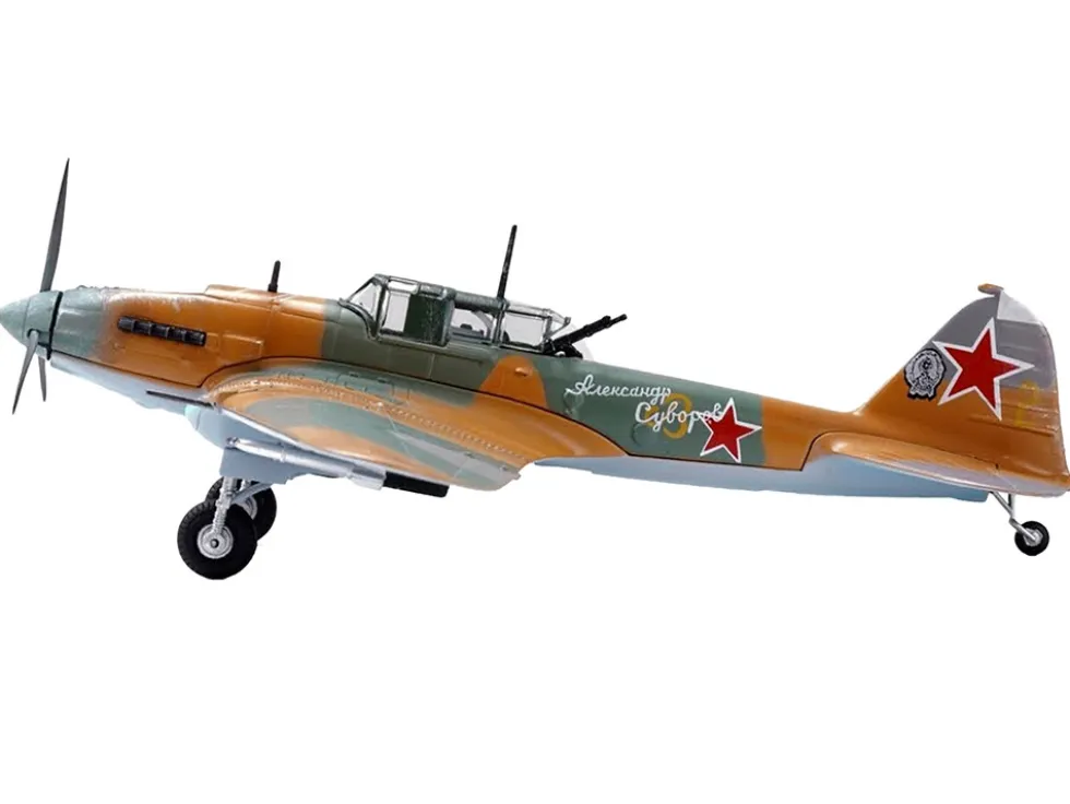Ilyushin IL 2 Shturmovik Aircraft Camouflage Alexander Suvorov Hero of the Soviet Union Lieutenant V T Aleksuhin 167th Guards Air Regiment 617 ShAP 1943 Soviet Air Force 1/72 Diecast Model Airplane Legion LEG-14629LF