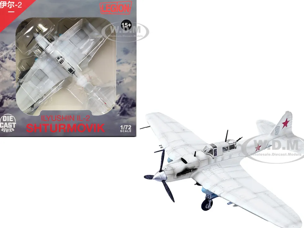 Ilyushin IL 2 Shturmovik Aircraft White 3rd Squadron 505th Air Assault Regiment 226th Air Assault Division Battle of Stalingrad 1942 Soviet Air Force 1/72 Diecast Model Airplane Legion LEG-14629LE