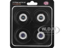 35 Inch Offroad Wheel and Tire Set of 4 pieces from 1967 Chevrolet K-10 Pickup Truck for 1/18 Scale Models by ACME