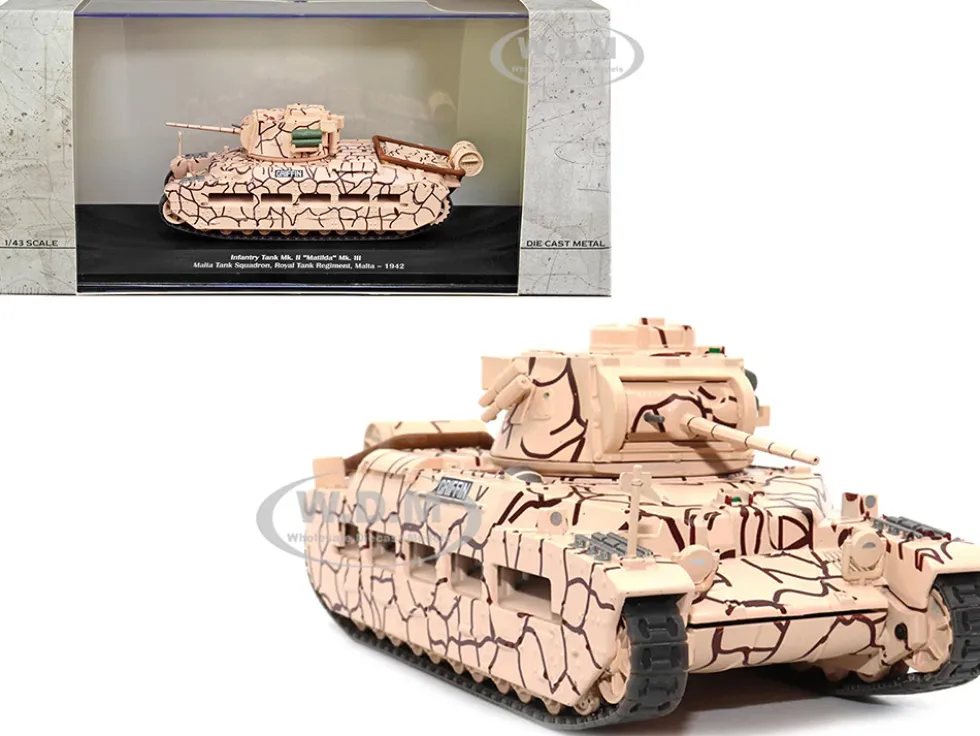Infantry Tank Mk. II Matilda Mk. III Griffin Malta Tank Squadron Royal Tank Regiment Malta 1942 1/43 Diecast Model AFVs WWII 23197-42