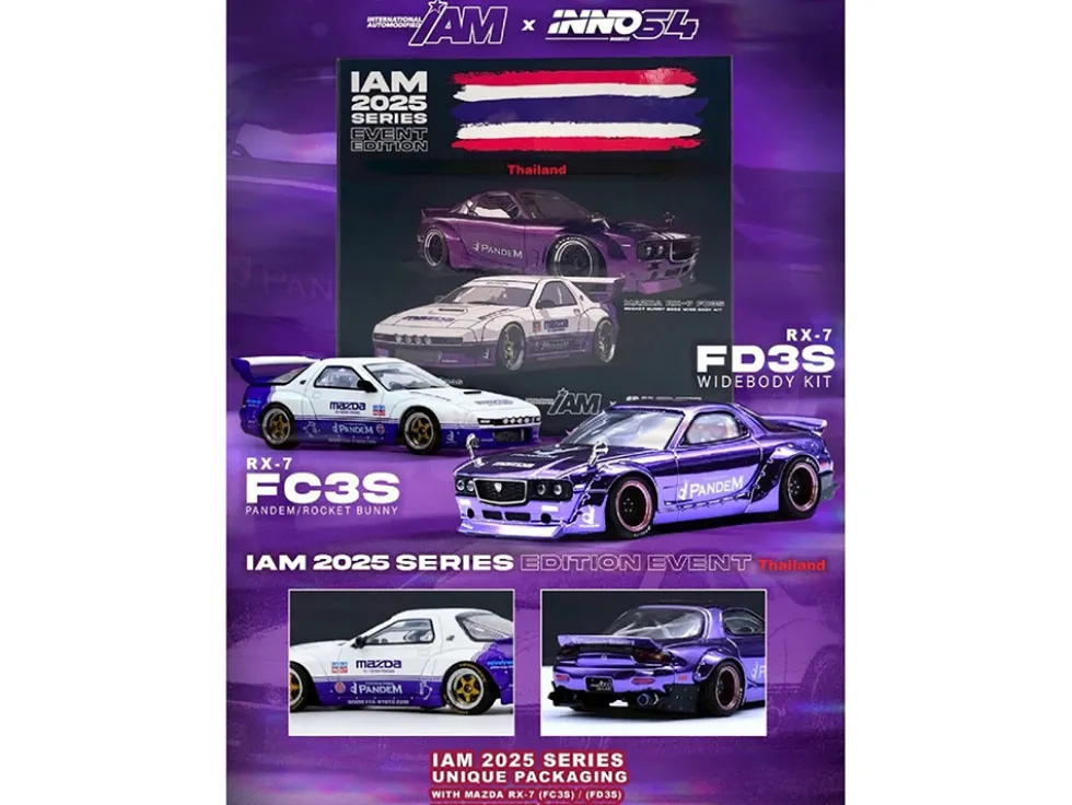 International Automotive Modified (IAM) "2025 Thailand" Box Set of 2 Pieces 1/64 Diecast Model Cars by Inno Models