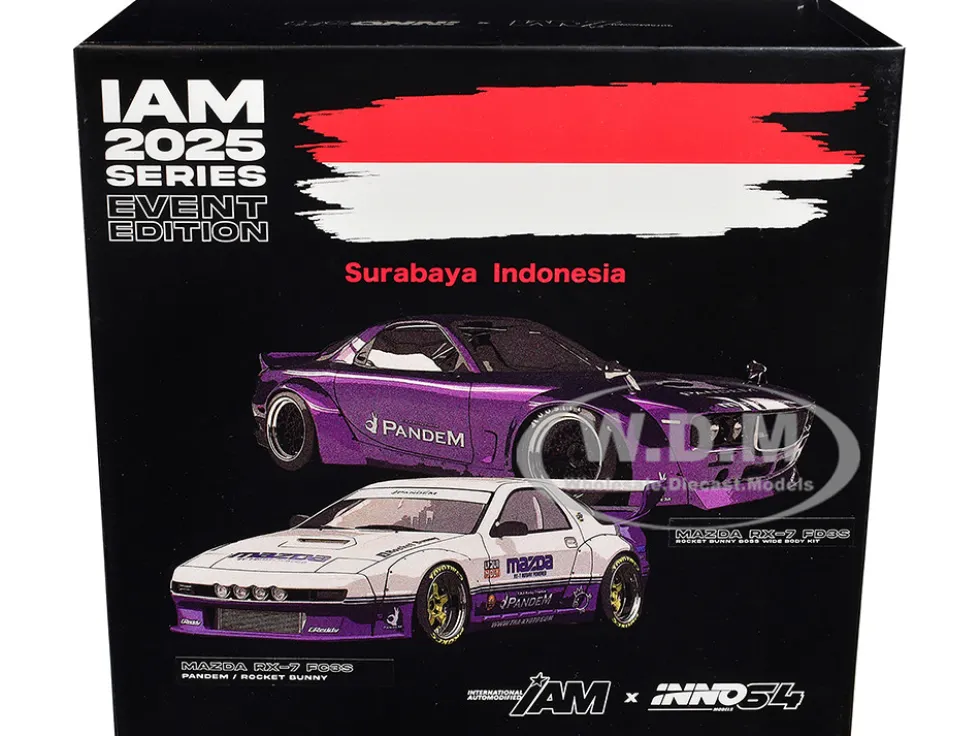 International Automotive Modified (IAM) "2025 Surayaba, Indonesia" Box Set of 2 Pieces 1/64 Diecast Model Cars by Inno Models