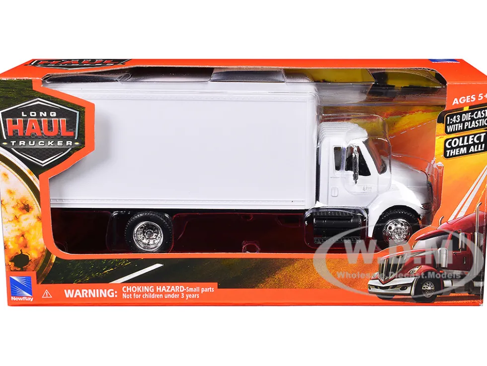 International 4200 Box Truck White "Long Haul Truckers" Series 1/43 Diecast Model by New Ray