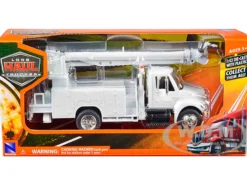 International 4200 Digger Service Truck White Long Haul Trucker Series 1/43 Diecast Model New Ray 15913F