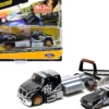 International DuraStar Flatbed Truck #22 and 1988 Ford Mustang LX #22 Matt Black with Gray Graphics Toyo Tires Elite Transport Series 1/64 Diecast Models Maisto 15055-21TY