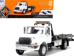 International DuraStar 4400 Flatbed Tow Truck White 1/24 Diecast Model Jada 34040