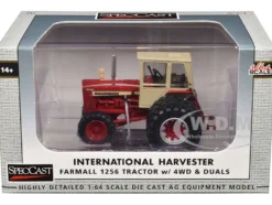 International Harvester Farmall 1256 4WD Tractor with Dual Wheels Red with Cream Cab 1/64 Diecast Model by SpecCast