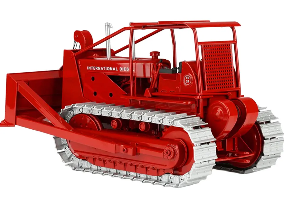 International Harvester TD-24 Crawler with ROPS and Hydraulic Front Blade Red "Classic Series" 1/25 Diecast Model by SpecCast