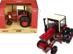 International Harvester 1086 Tractor Red with Cream Top and Dual Wheels "Case IH Agriculture" Series 1/32 Diecast Model by ERTL TOMY